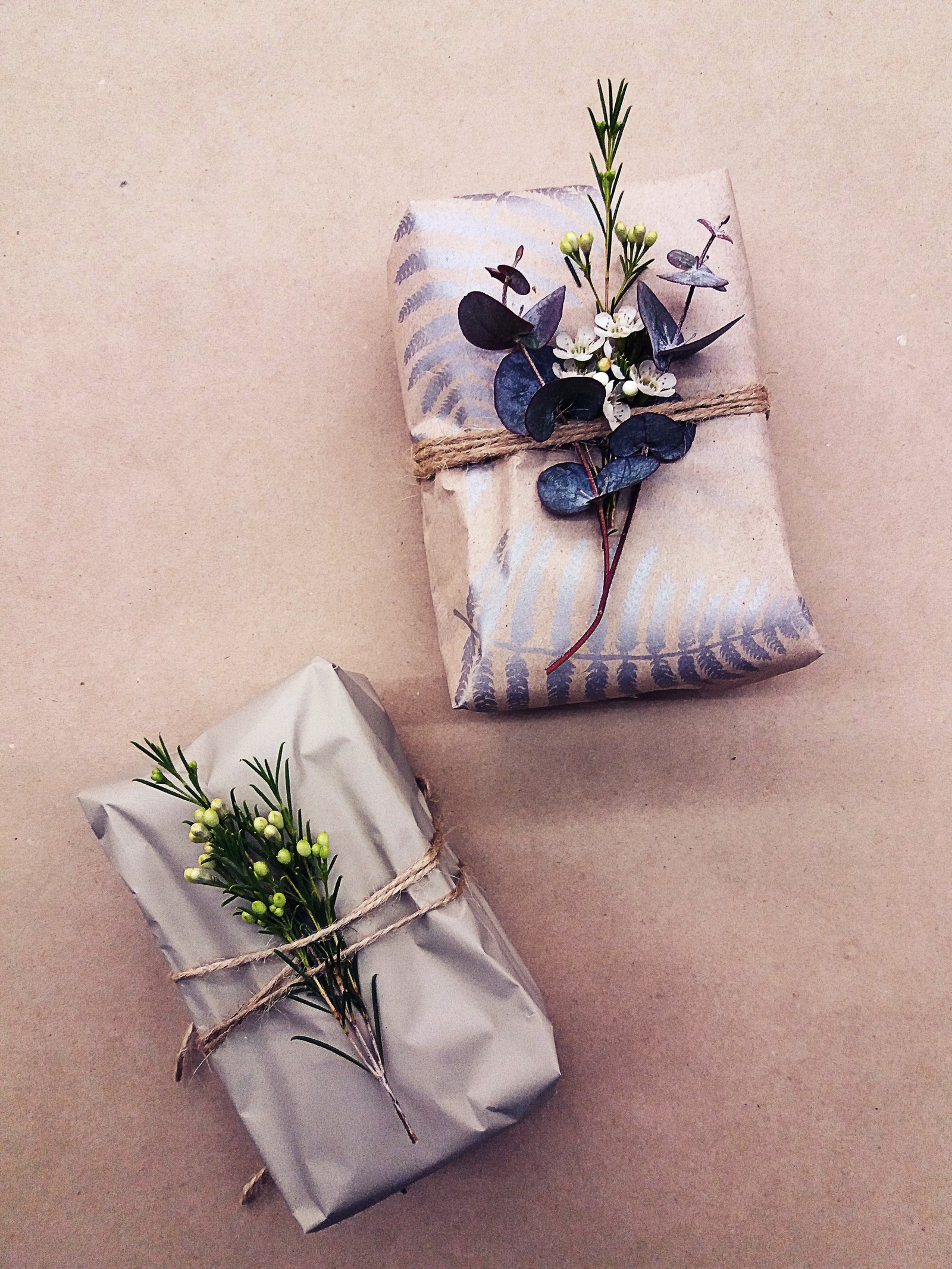 wrapping kraft con flores